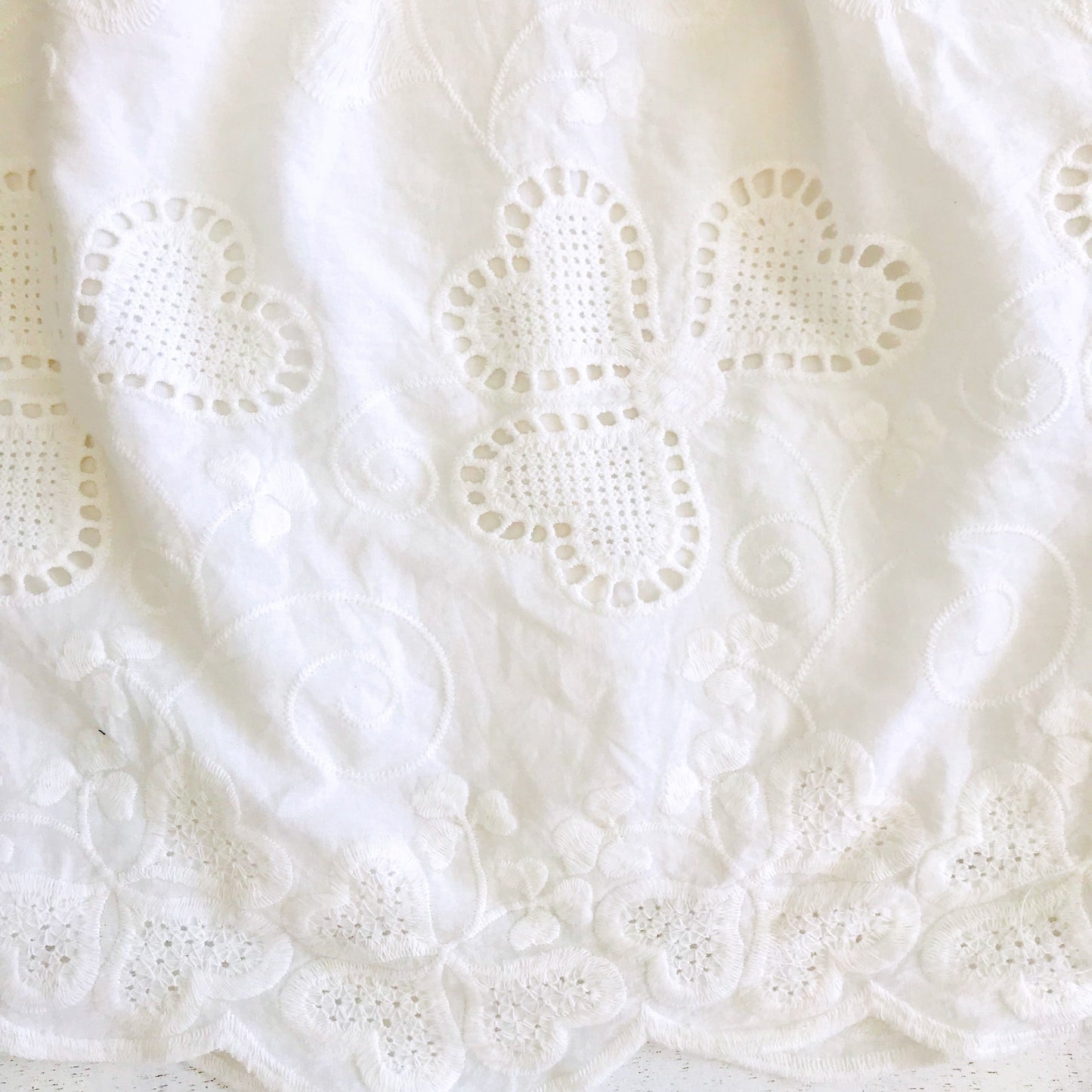 Magnolia Christening Set in Hearts Eyelet White - Lil' Tati