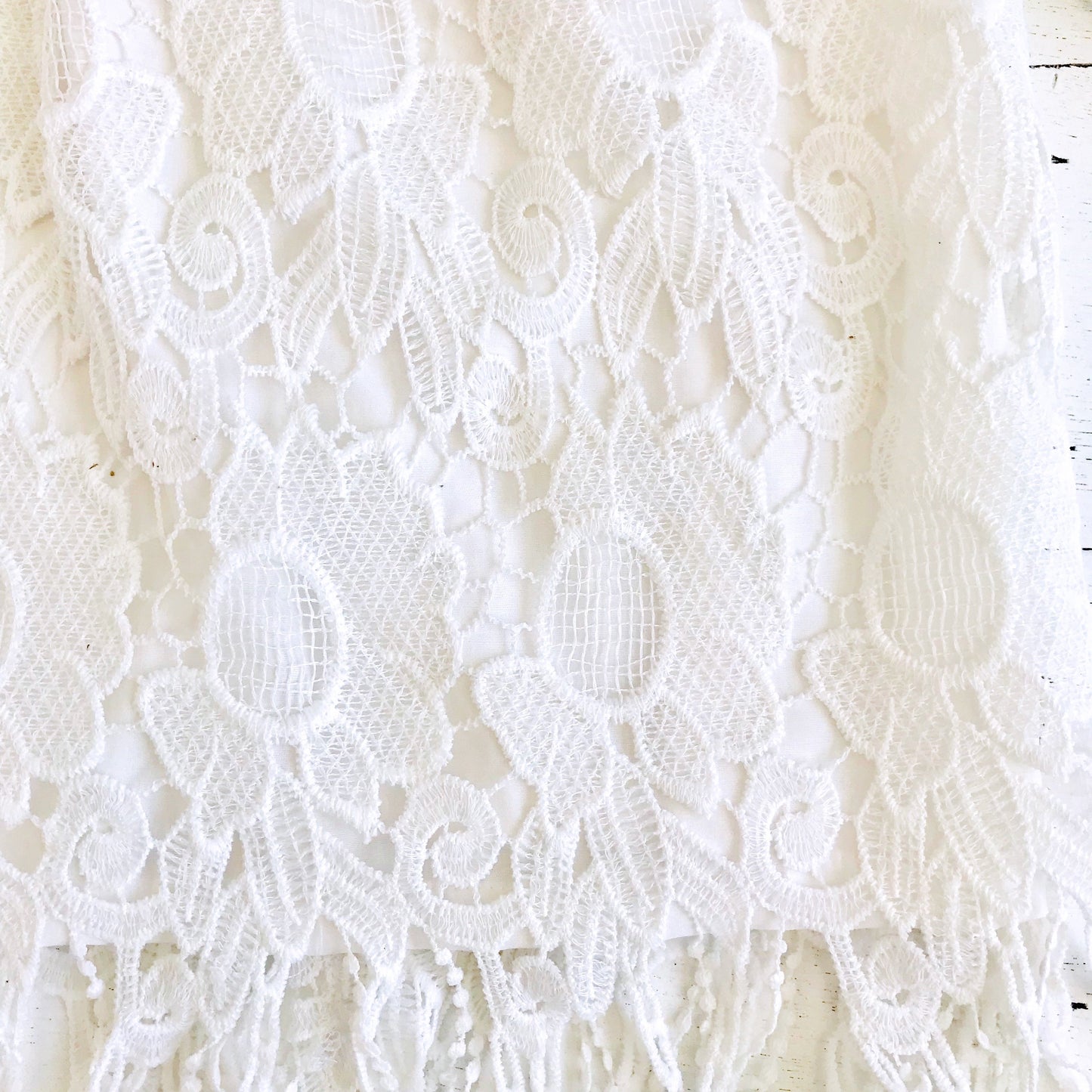 Magnolia Christening Set in White Sunflower Lace - Lil' Tati