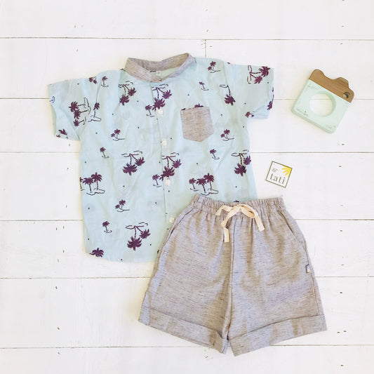 Cedar Top & Shorts in Islets and Brown Kohibo - Lil' Tati