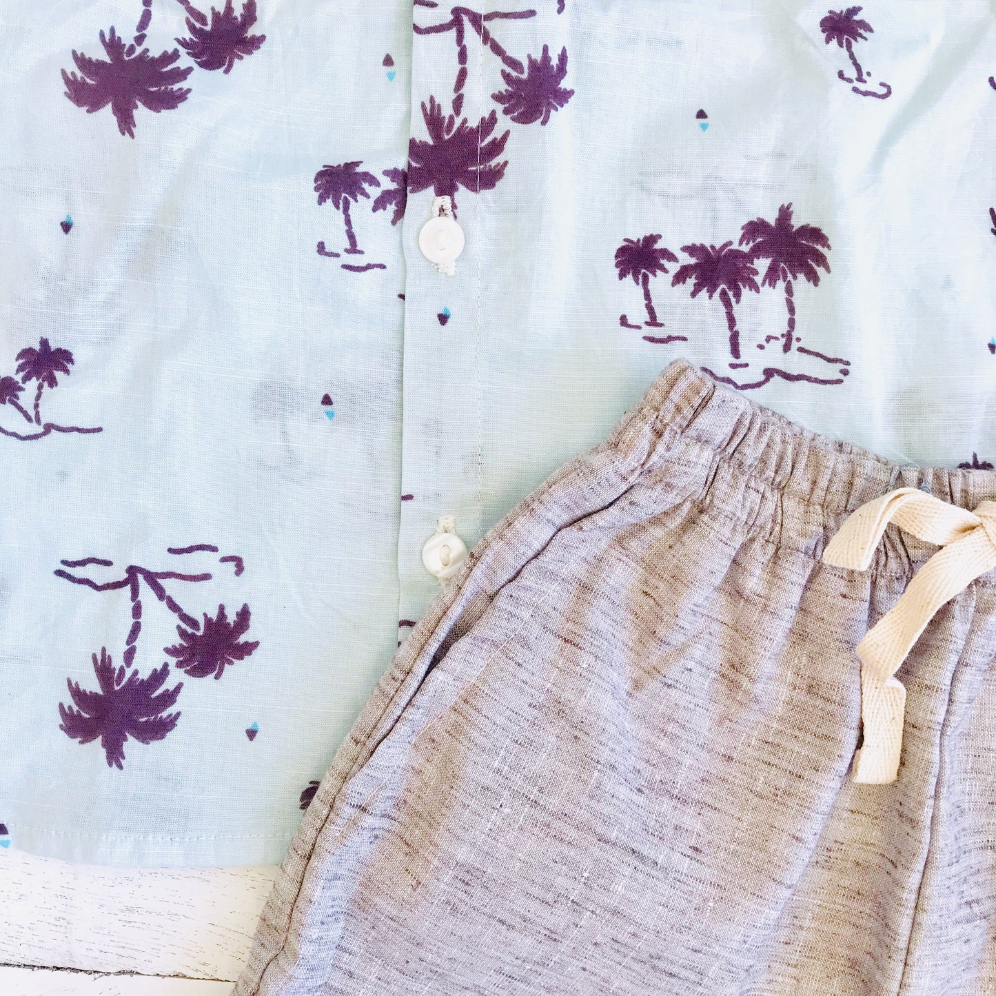 Cedar Top & Shorts in Islets and Brown Kohibo - Lil' Tati
