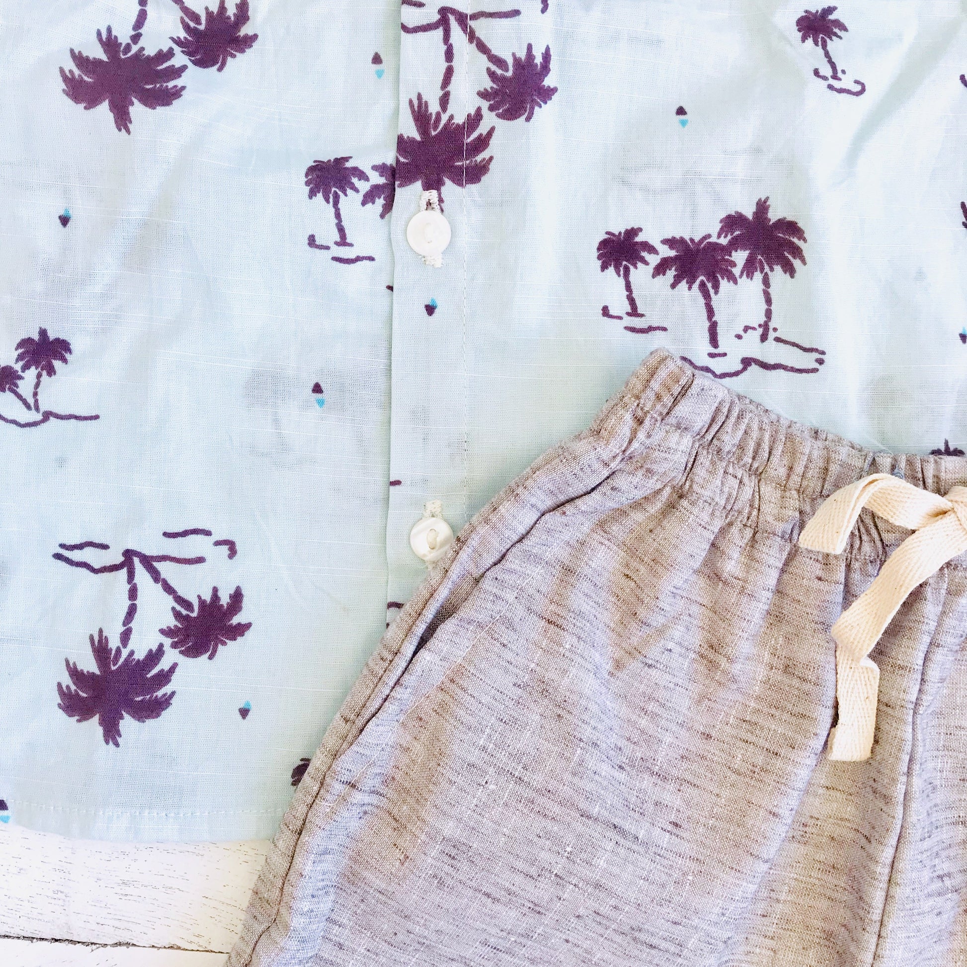 Cedar Top & Shorts in Islets and Brown Kohibo - Lil' Tati