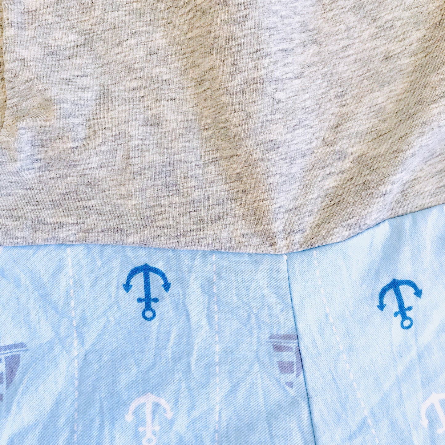 Oak Playsuit in Gray Stretch & Anchor Blue - Lil' Tati