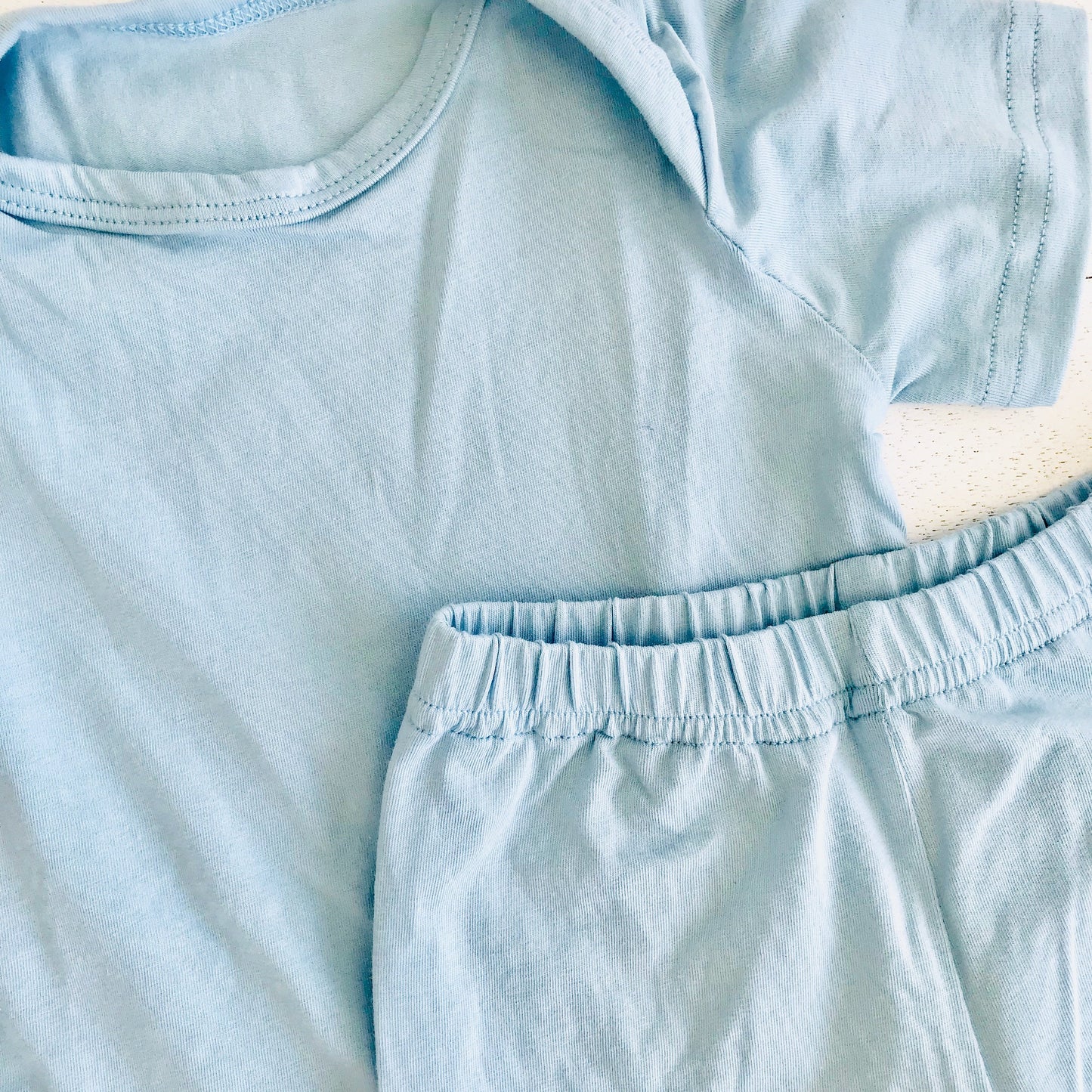 Cotton Stretch Onesie & Leggings Set - Light Blue - Lil' Tati