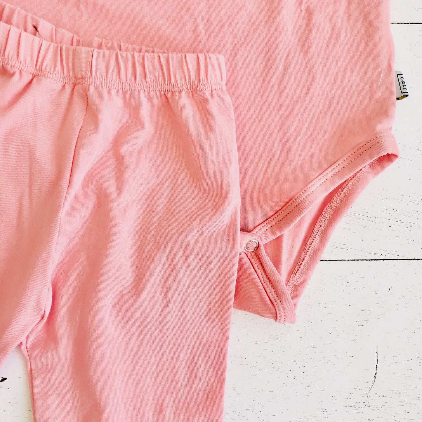 Cotton Stretch Onesie & Leggings Set - Pink - Lil' Tati