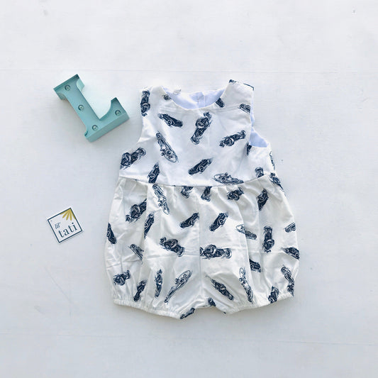 Orchid Playsuit in Race Car Print - Lil' Tati