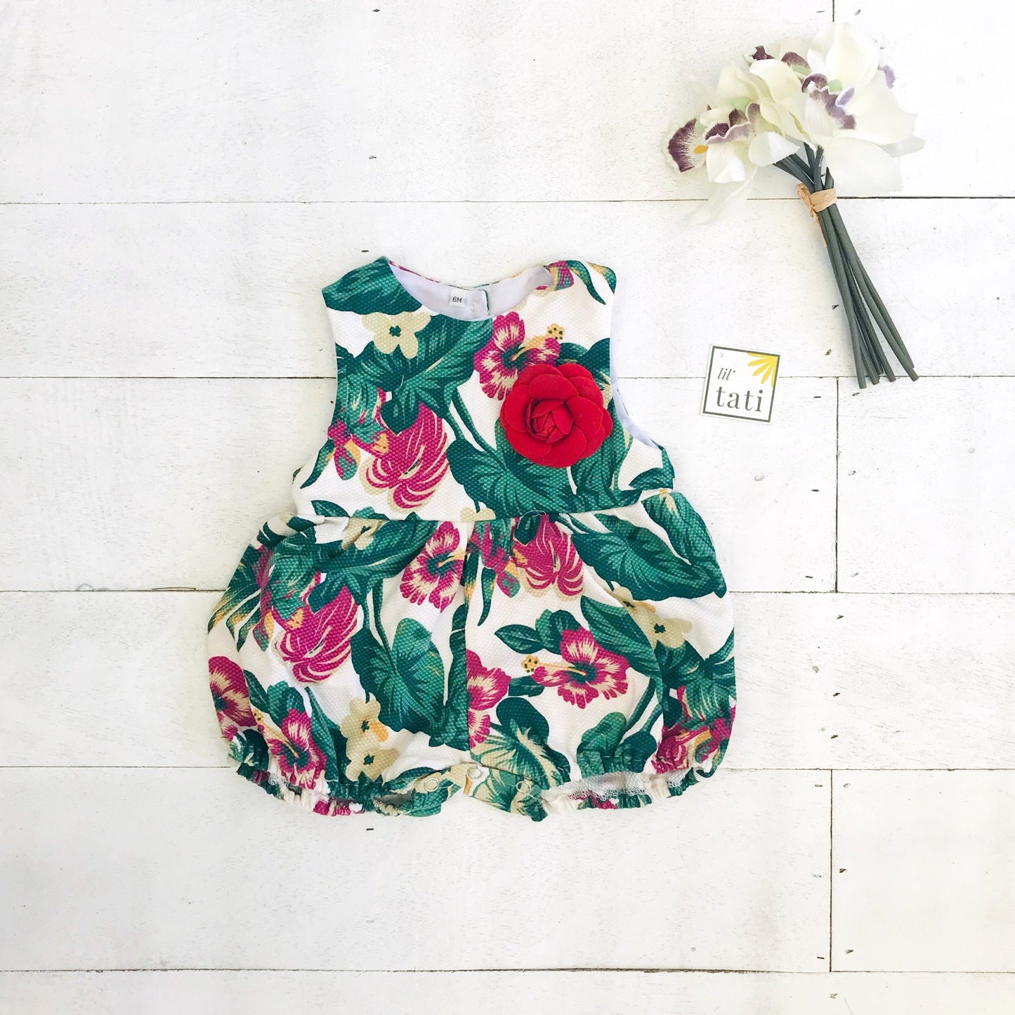 Orchid Playsuit in Tropical Garden - Lil' Tati