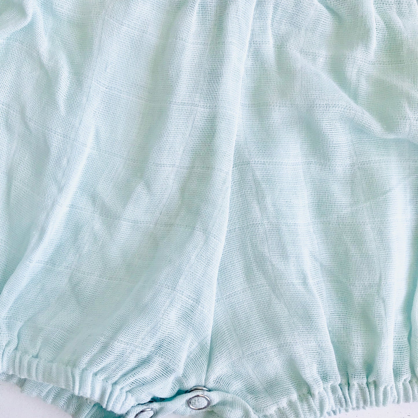Orchid Playsuit - Ruffle Sleeves in Organic Muslin - Blue - Lil' Tati