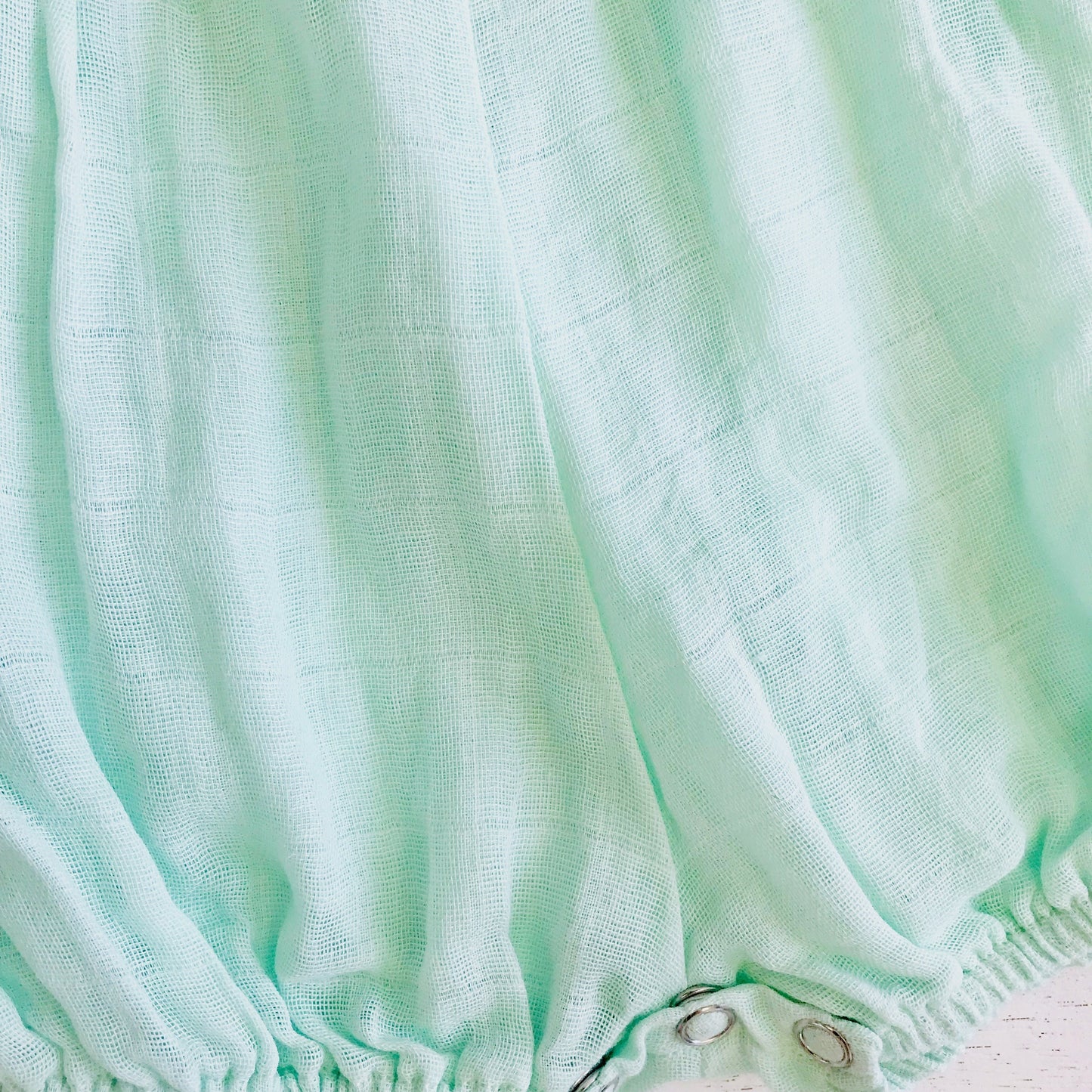 Orchid Playsuit - Ruffle Sleeves in Organic Muslin - Mint - Lil' Tati