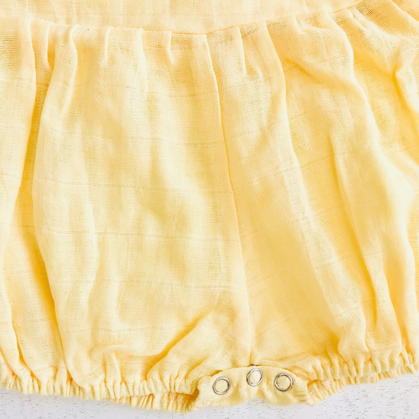 Orchid Playsuit - Ruffle Sleeves in Organic Muslin - Yellow - Lil' Tati