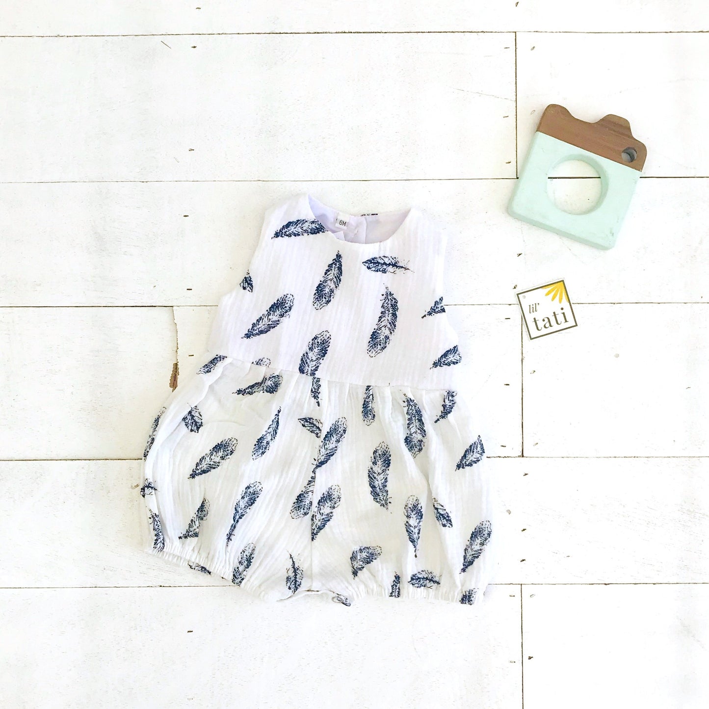 Orchid Playsuit in Crepe - Blue Feather - Lil' Tati