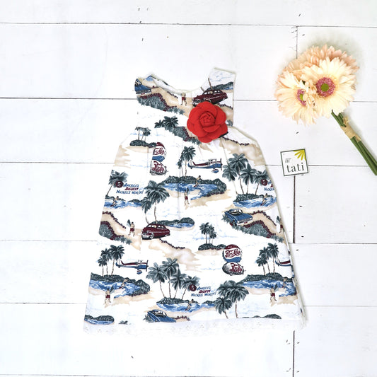 Peony Dress in Beach Time - Lil' Tati