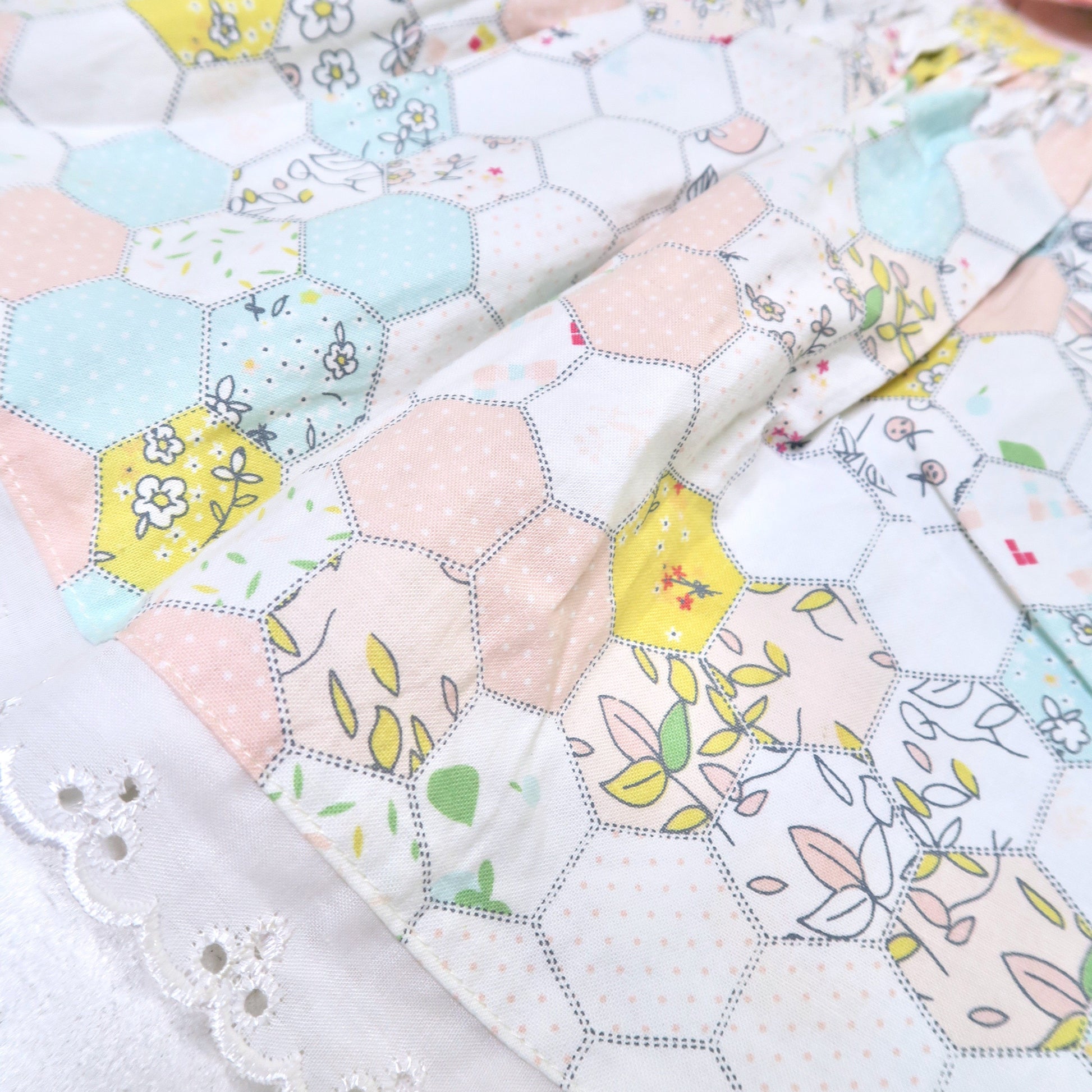 Periwinkle Dress in Merry Pastel Hexagon Print - Lil' Tati