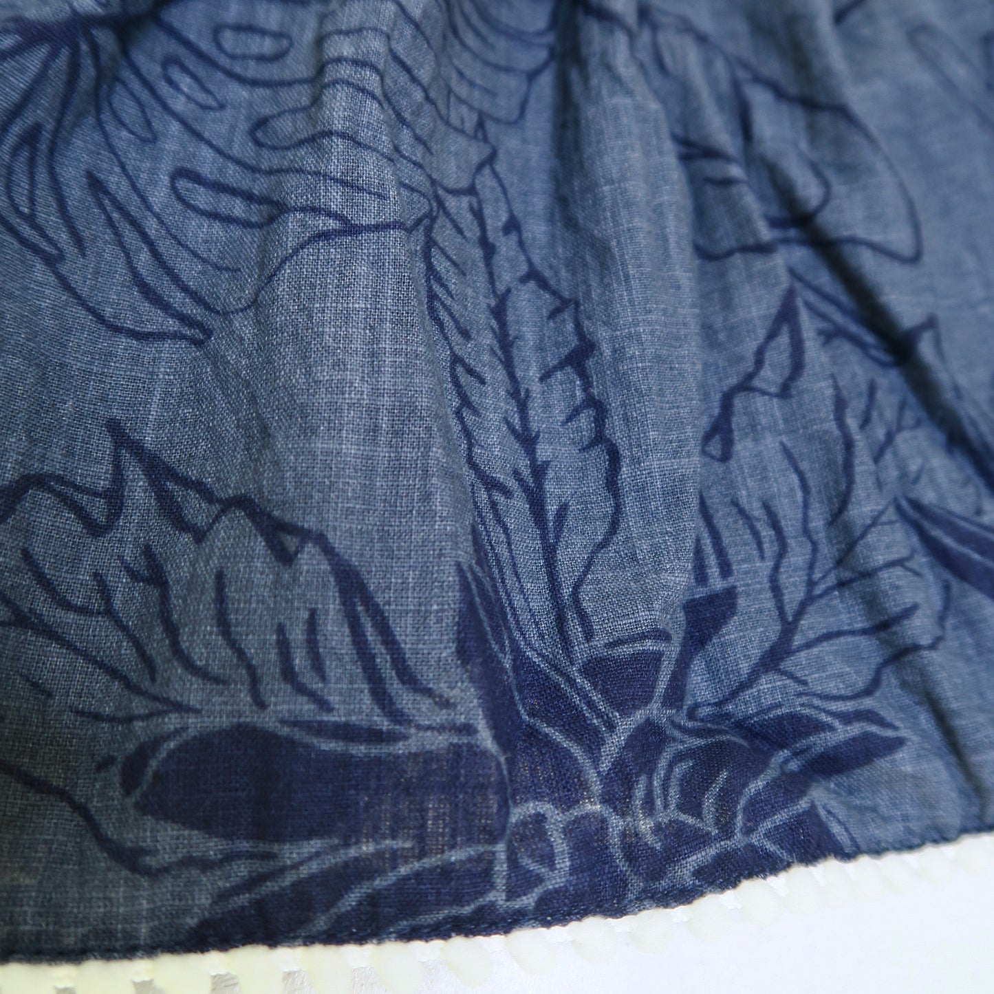 Periwinkle Dress in Navy Tropical Plants Print - Lil' Tati