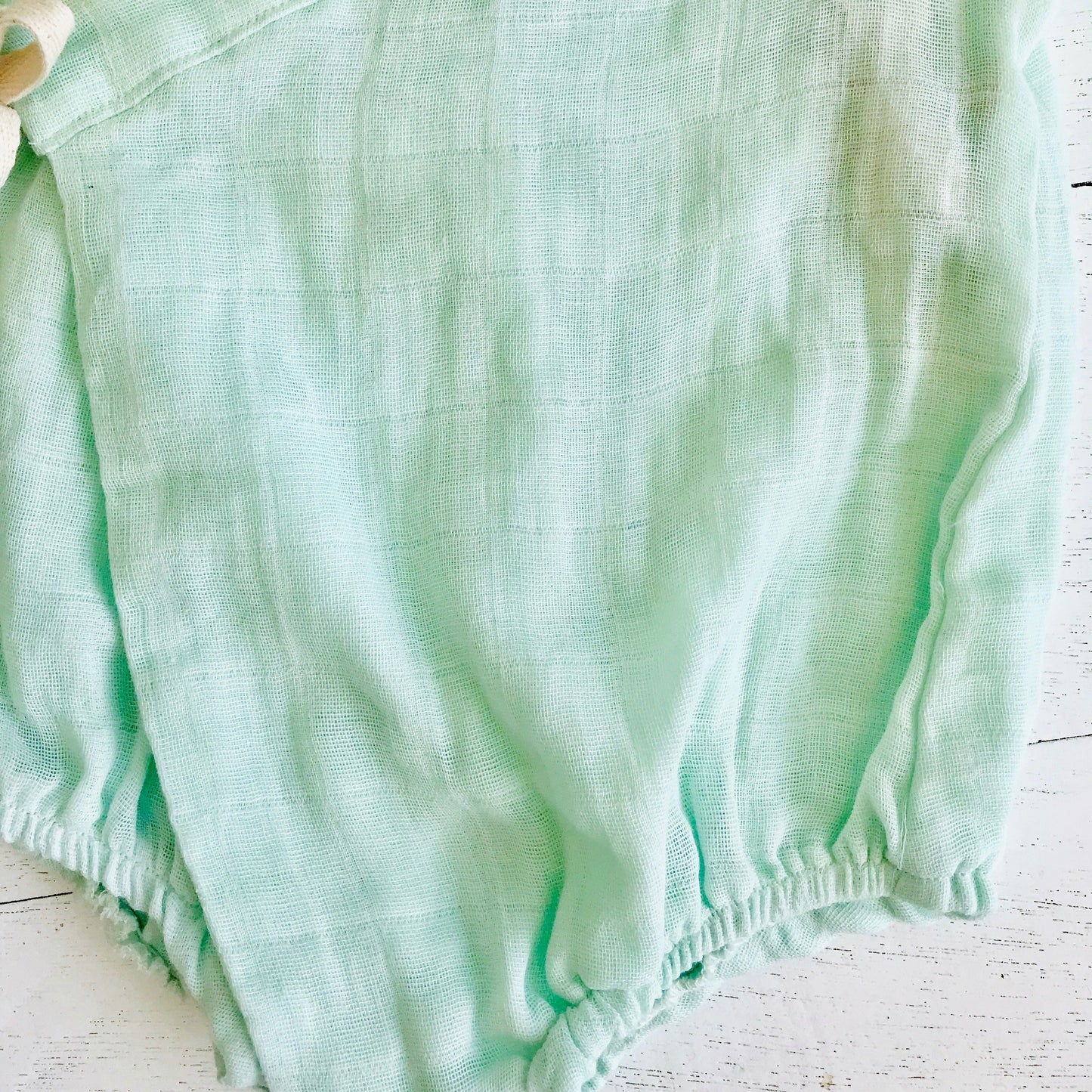 Sakura Kimono Onesie in Organic Muslin - Mint - Lil' Tati