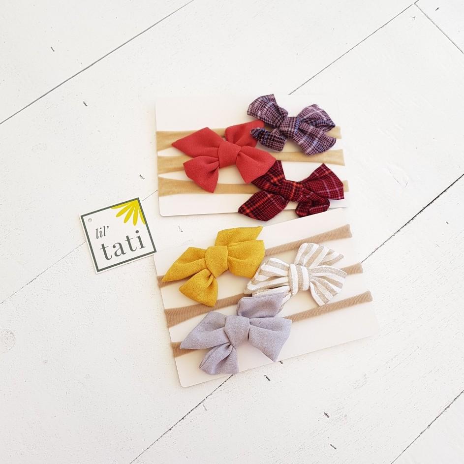 Twill Classic Bow Nylon Elastic Softband - Lil' Tati