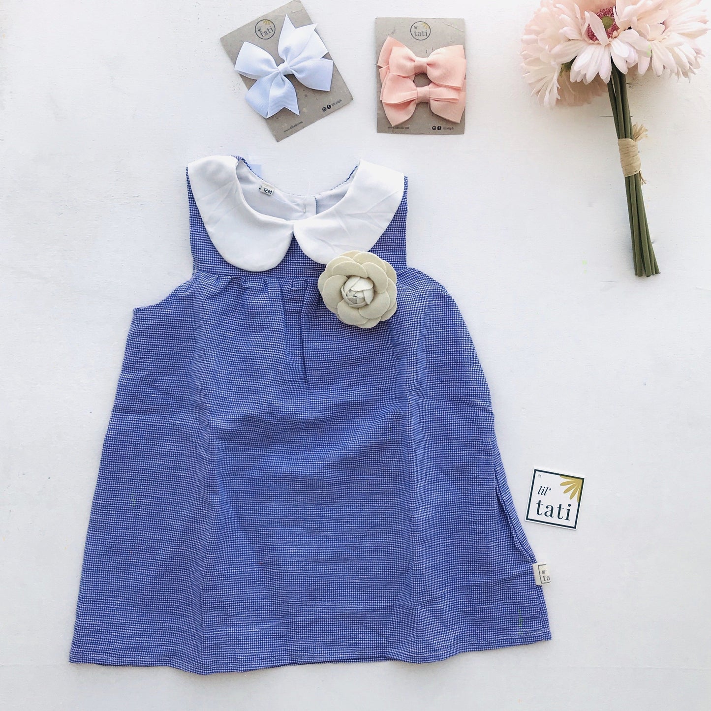 Tea Rose Dress in Purple Gingham - Lil' Tati