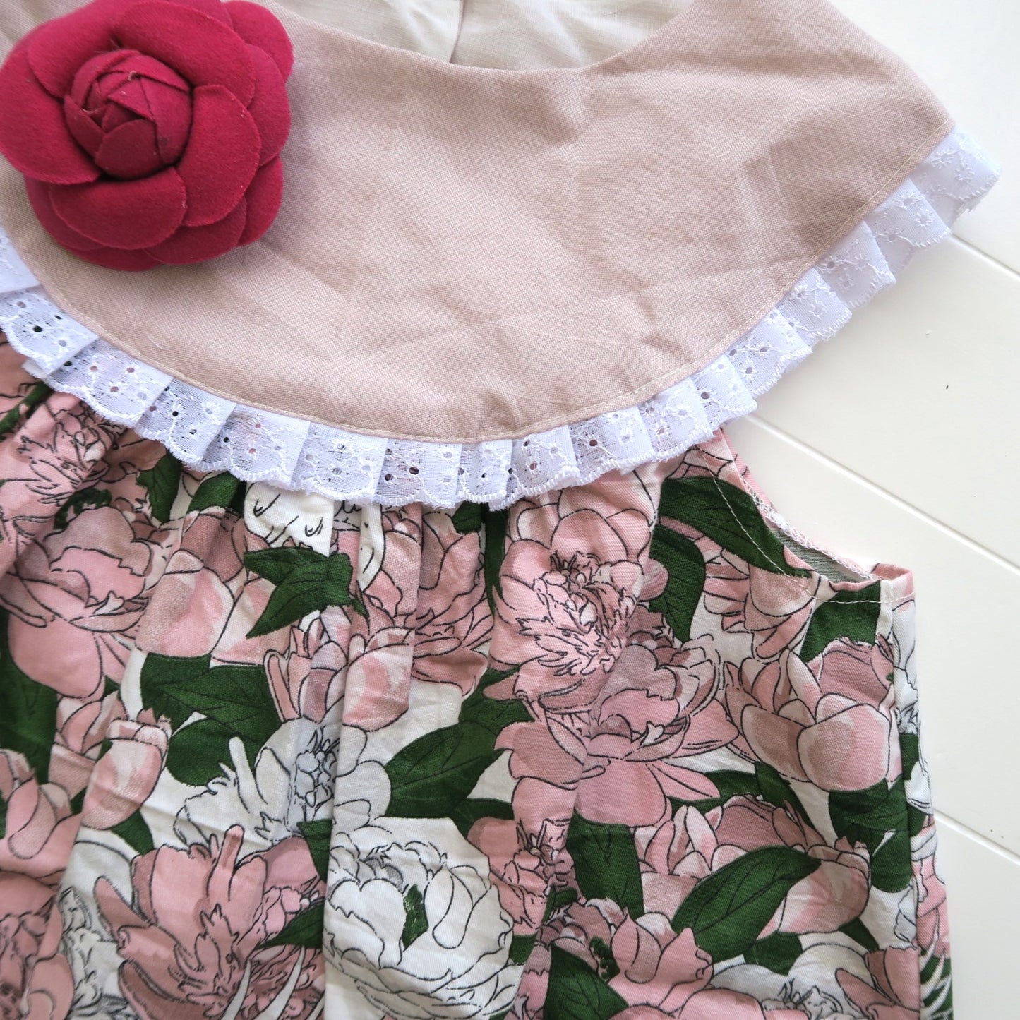 Armeria Dress in Pink Garden and Pink Linen