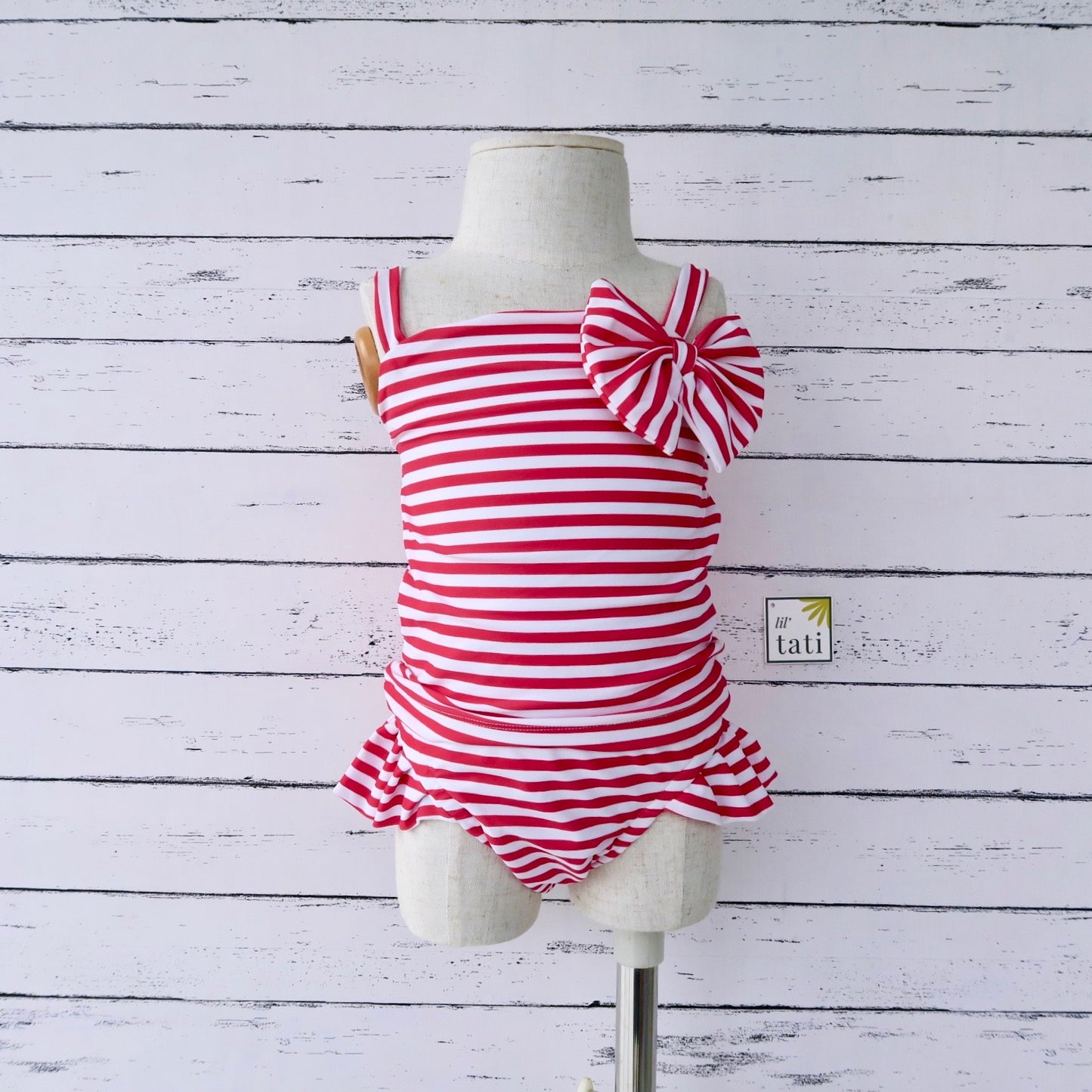 Citrus Swimsuit in Red Stripes Print