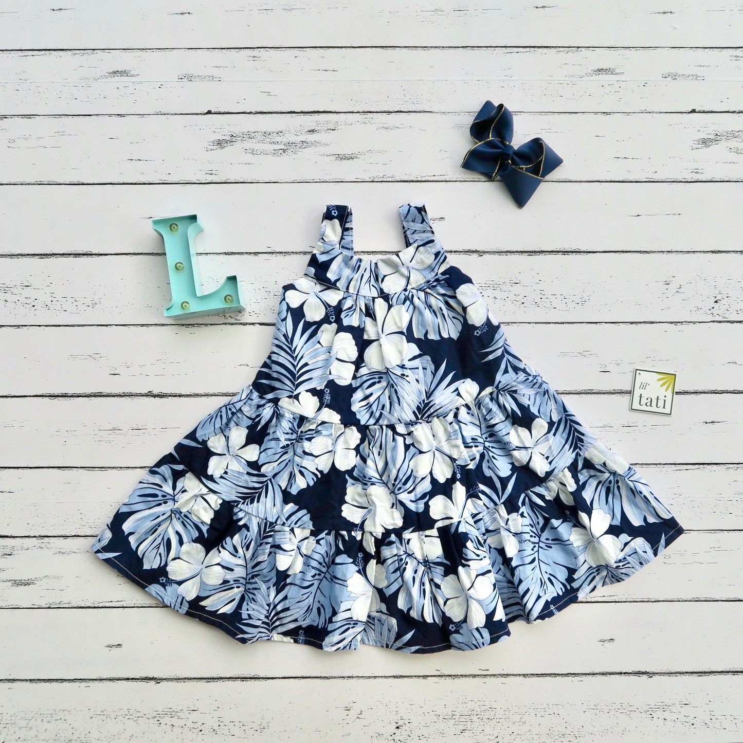 Fleur Dress in Aloha Blue Print