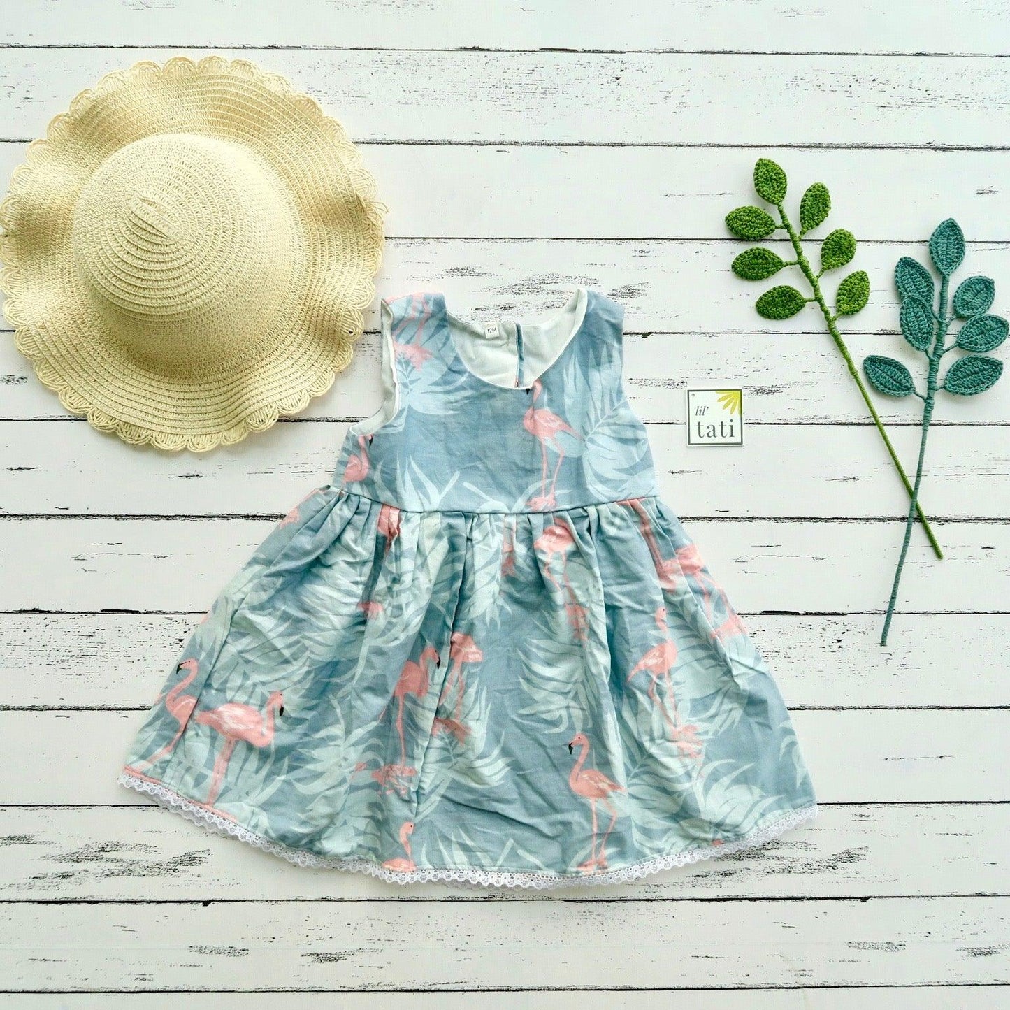 Iris Dress in Flamingo Summer - Lil' Tati