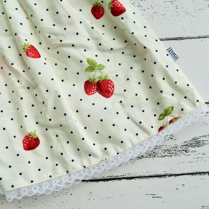 Iris Dress in Strawberry Polka Print - Lil' Tati