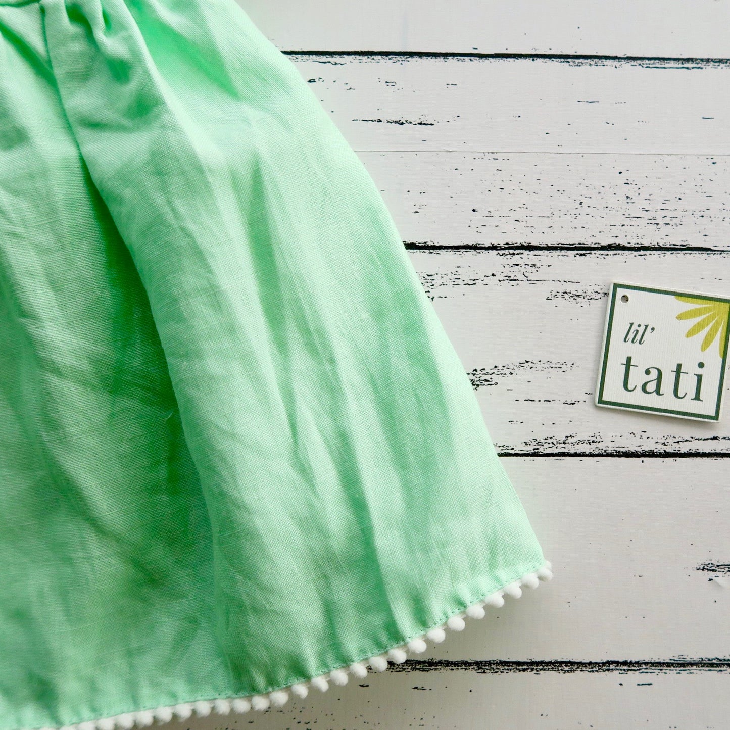 Periwinkle Dress in Light Green Linen