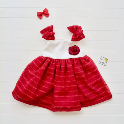 Poppy Ribbon in Red Sheer Stripes - Lil' Tati