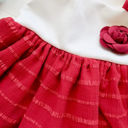 Poppy Ribbon in Red Sheer Stripes - Lil' Tati
