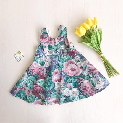 Azalea Dress in Vintage Flowers Print - Lil' Tati