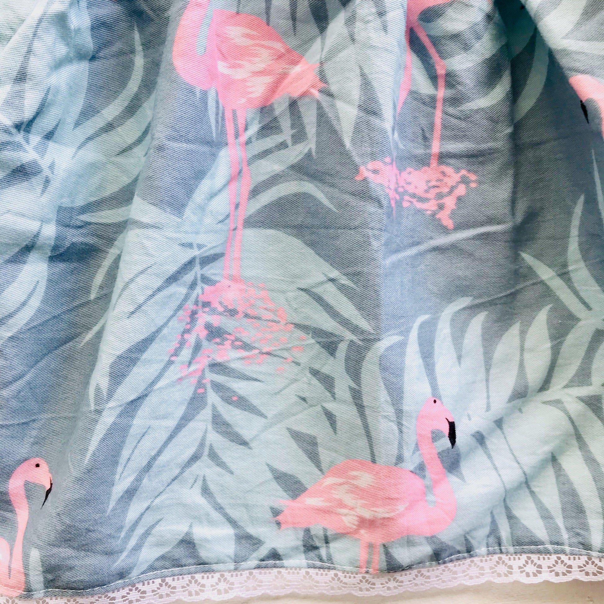Iris Dress in Flamingo Summer - Blue - Lil' Tati
