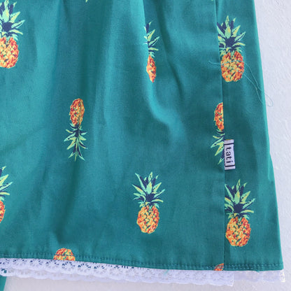Iris Dress in Bluegreen Pineapple Print - Lil' Tati