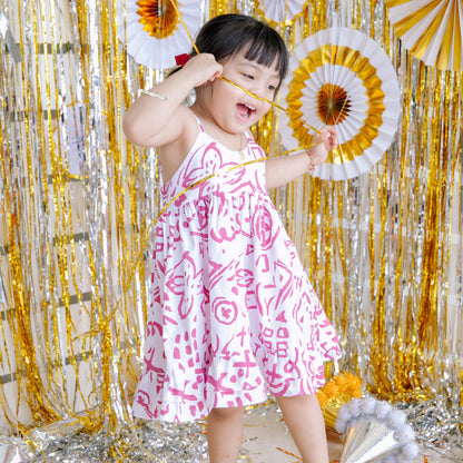 Dahlia Dress in Mini Garden Pastels Print - Lil' Tati