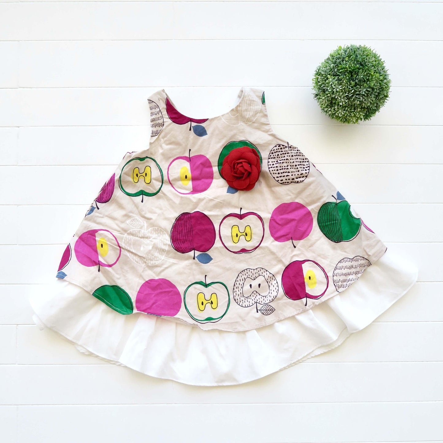Blossom Dress in Artsy Apple Magenta Print - Lil' Tati