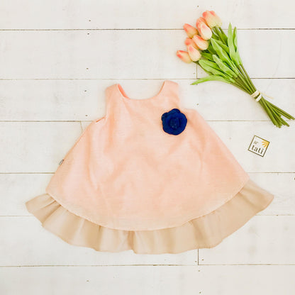 Blossom Dress in Peach Doodle - Lil' Tati