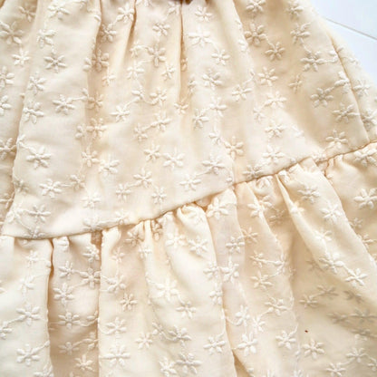 Carrie Dress in Santan Embroidery Beige - Lil' Tati