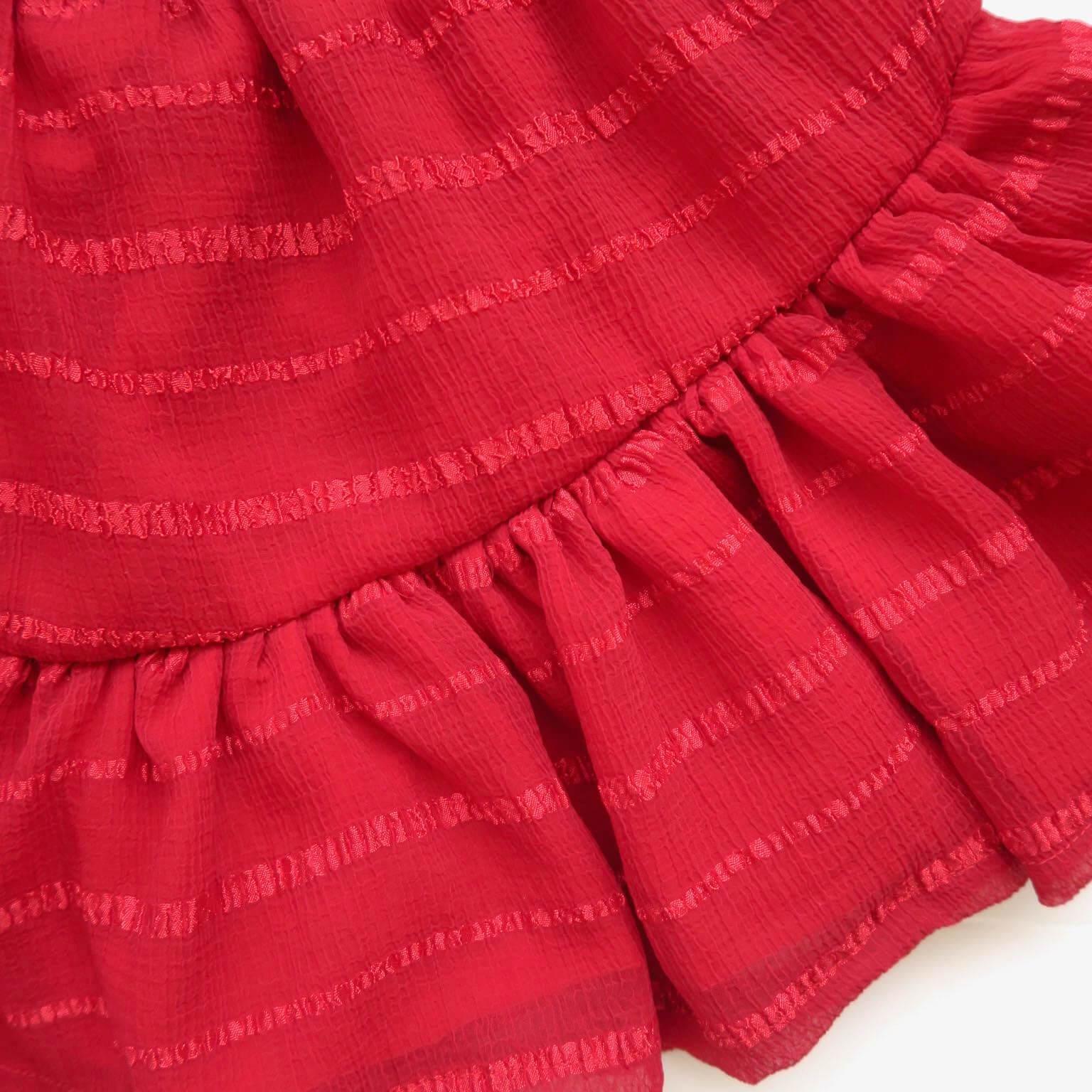 Carrie Dress in Sheer Red Stripes - Lil' Tati