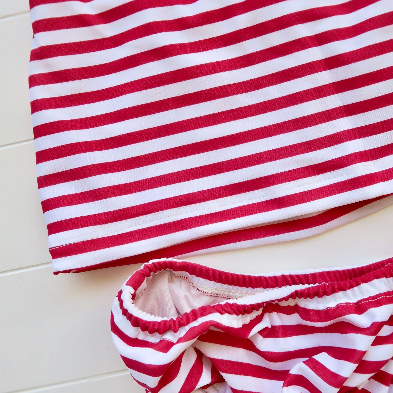 Citrus Swimsuit in Red Stripes Print - Lil' Tati