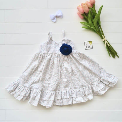 Dahlia Dress in Baby's Breath Print - Lil' Tati