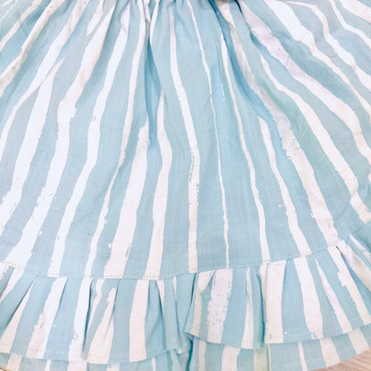 Dahlia Dress in Blue Paint Streaks - Lil' Tati
