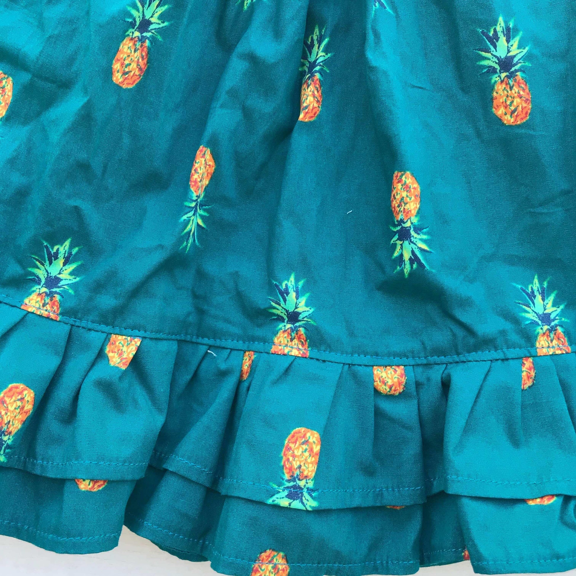 Dahlia Dress in Bluegreen Pineapple Print - Lil' Tati