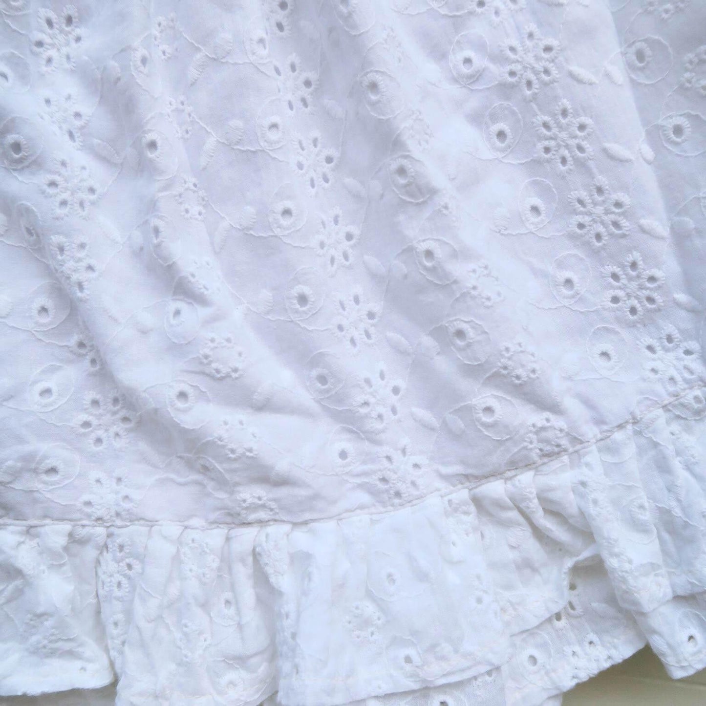 Dahlia Dress in Floral Vine White Eyelet - Lil' Tati