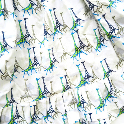 Dahlia Dress - Tie-Strap in Blue Giraffe Print - Lil' Tati