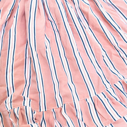 Dahlia Dress - Tie-Strap in Old Rose Stripes - Lil' Tati