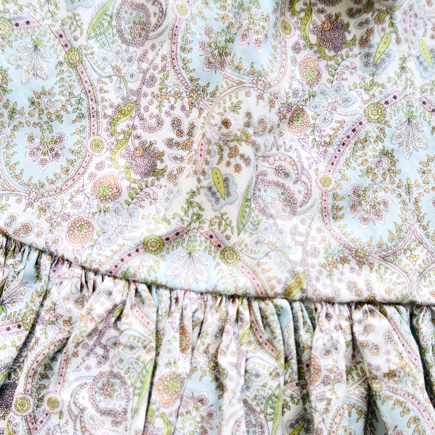 Daphne Dress in Olive Paisley Print - Lil' Tati