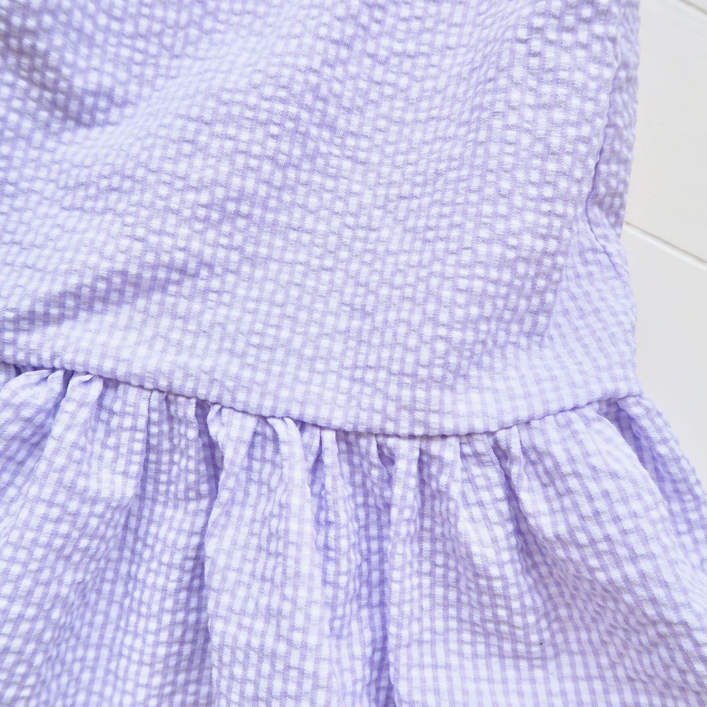 Daphne Dress in Purple Seersucker - Lil' Tati