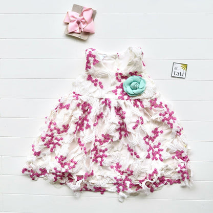 Iris Dress in Cherry Blossom Lace - Lil' Tati