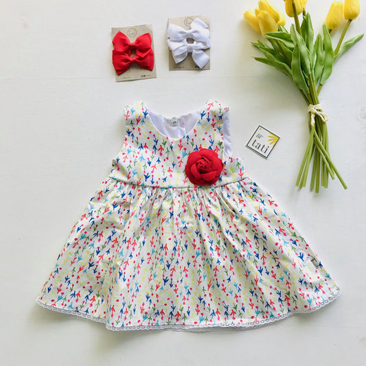 Iris Dress in Colorful Tulips - Lil' Tati
