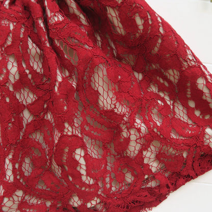 Iris Dress in Deep Red Soft Lace - Lil' Tati