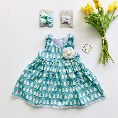 Iris Dress in Penguin March Mint - Lil' Tati