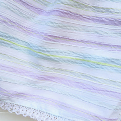 Iris Dress in Purple Mint Stripes - Lil' Tati